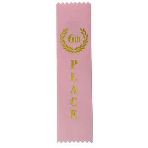 6th Place Standard Stock Ribbon w/ Pinked Ends (2"x8")