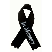 Printed Mourning Awareness Ribbon w/Tape (3 1/2")
