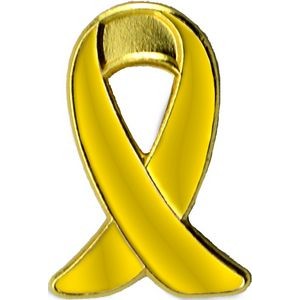 Yellow Awareness Ribbon Clutch Pin (1")