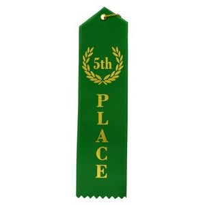 5th Place Standard Stock Ribbon with Card & String (2"x8")