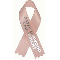 Printed Breast Cancer Awareness Ribbon w/Tape (3 1/2")