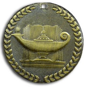 Lamp of Knowledge Stock Medal (2")