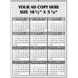 Yearly Calendar w/Top Ad & Large Months