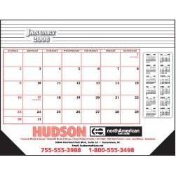Desk Pad Calendar w/Top Notation Field & Vertical 2-Column