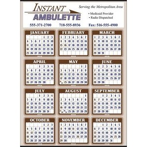 Yearly Calendar w/4 Row (19" x 26 ½")