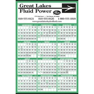Yearly Calendar w/Large Date Number (14 5/8" x 21 3/4")