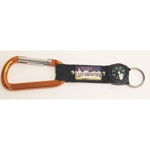 Gold Carabiner w/Plate & Compass