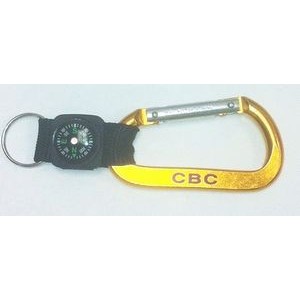 Gold Carabiner w/Compass Strap