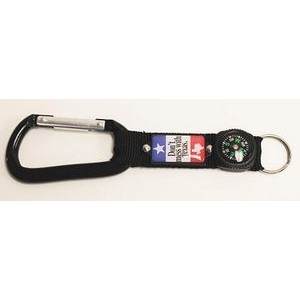 Black Carabiner w/Plate & Compass on Strap