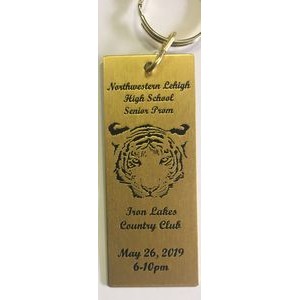 Ticket Style 3.75"x1.5" Aluminum Key Tag w/rounded corners and a Die struck/Color filled imprint.USA