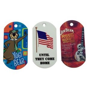 Military Style Dog Tag Necklace with a Full color, sublimated imprint and 24