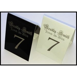 Table Tent/Laser Engraved 0.04" Aluminum Name Plate (3"x4")