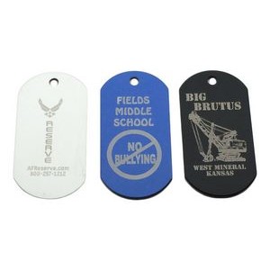 Military Style Dog Tag Necklace with a Laser Engraved imprint and 24