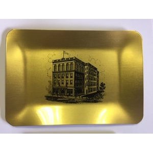 4 3/4"x 6 7/8" Utility Tray/ Award Plaque with a Die Struck/color filled imprint. Made in the USA