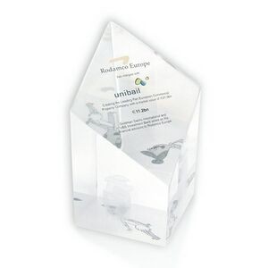 Slanted Diamond Shape Embedment/Award/Paperweight (2 3/4"x 2 3/4"x 5 1/4")