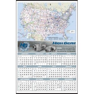 Custom Full-Color Large U.S. Map Year-In-View® Calendar