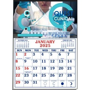 Memo X Multi-Sheet Full-Color Imprint Calendar w/Red & Blue Pad