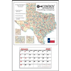 Large Texas State Map Full Apron Calendar