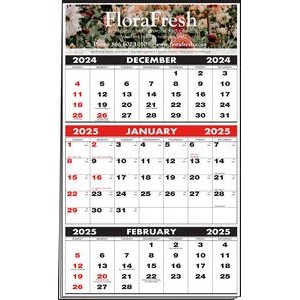 3-Months-In-View Mini Multi-Sheets Calendar w/Tinned Top