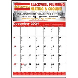 Memo Minders Full Color Multi-Sheet Calendar w/Red & Black Pad