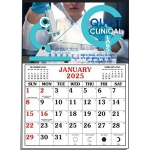 Memo X Multi-Sheet Full-Color Imprint Calendar w/Red & Black Pad