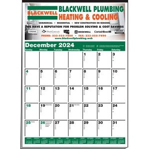 Memo Minders Full Color Multi-Sheet Calendar w/Green & Black Pad