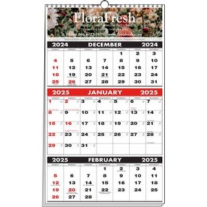 3-Months-In-View Mini Multi-Sheets Wire O Bound Calendar