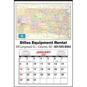 Small S. Dakota State Map Full Apron Calendar