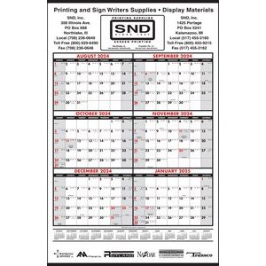 Year-In-View 6 Months-In-View Calendar w/Academic Pad (Aug-July)