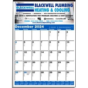 Memo Minders Full Color Multi-Sheet Calendar w/Blue & Black Pad
