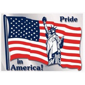 Stock Patriotic U.S. Flag Decal (Static Cling for Inside Window)