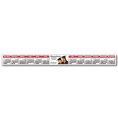 Kwik-Stik Year at a Glance Strip Monitor Calendar (Red &amp; Black)