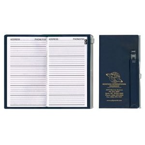 Address Book w/ Zip Back Planner & Matching Pen - Solid Color Cover