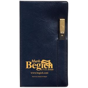 Executive Vinyl Cover Weekly Pocket Planner with Pen