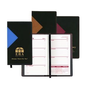 Keystone Series Soft Cover 2 Tone Vinyl Weekly Planner w/o Map / 1 Color