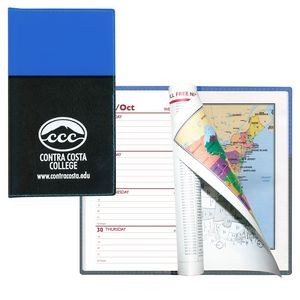 Soft Cover 2 Tone Vinyl France Series Weekly Planner w/ Map / 1 Color