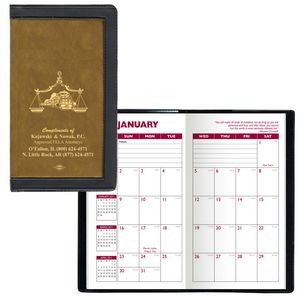 2 Tone Vinyl Cover Monthly Planner w/ 2 Color Insert