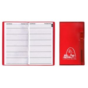 Translucent Vinyl Cover Address Book with Flat Matching Pen