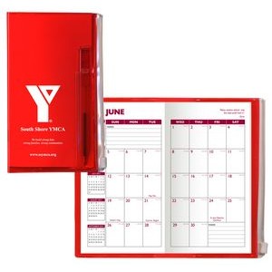 Monthly Zip Back Planner & Matching Pen - Translucent Color (2 Color Insert)