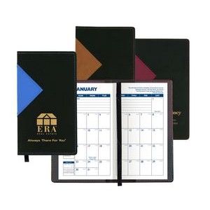 Keystone Series Soft Cover 2 Tone Vinyl Monthly Planner / 1 Color