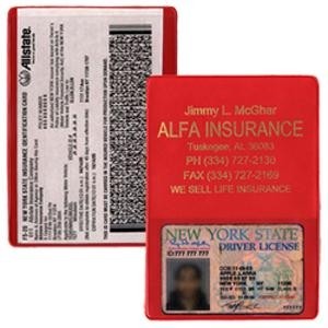 Copy Guard Vinyl Insurance Card Holder w/ Extra Pocket