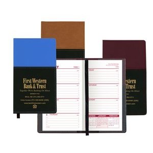 Mystic Series Soft Cover 2 Tone Vinyl Weekly Planner w/ Map / 1 Color