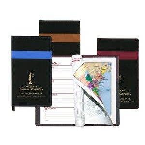 Joliett Series Soft Cover 2 Tone Vinyl Weekly Planner w/ Map / 1 Color