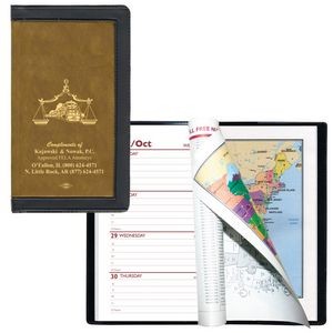 2 Tone Vinyl Cover Weekly Planner w/ 1 Color Insert & Map