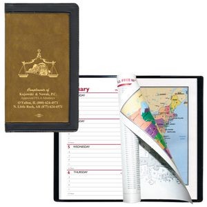 2 Tone Vinyl Cover Weekly Planner / 2 Color Insert w/ Map