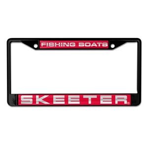 Deluxe Acrylic License Plate Frames 6.25" x 12.25" Printed on metallic w/laser accents