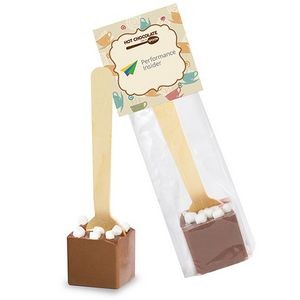 Hot Chocolate on a Spoon in Header Bag - Milk Chocolate & Marshmallows
