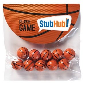Chocolate Basketballs in Large Round Top Header Bag