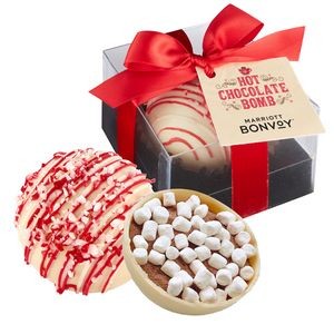 Hot Chocolate Bomb Gift Box w/ Hang Tag -Deluxe Flavor - White Chocolate Peppermint