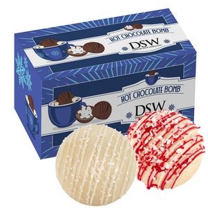 Hot Chocolate Bomb Gift Set - 2 Pack - White Chocolate Crystal & White Chocolate Peppermint